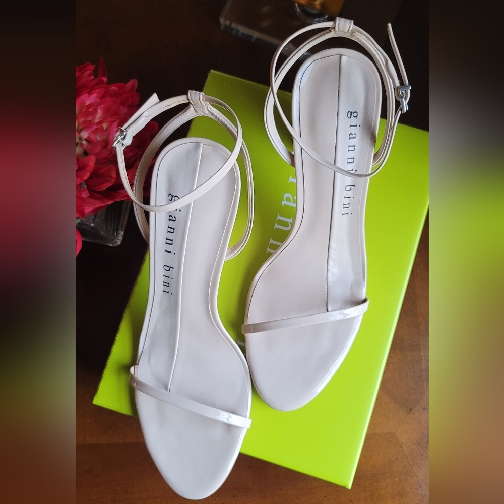 Gianni Bini Kenzie Patent Ankle Strap Strappy Block Heels
